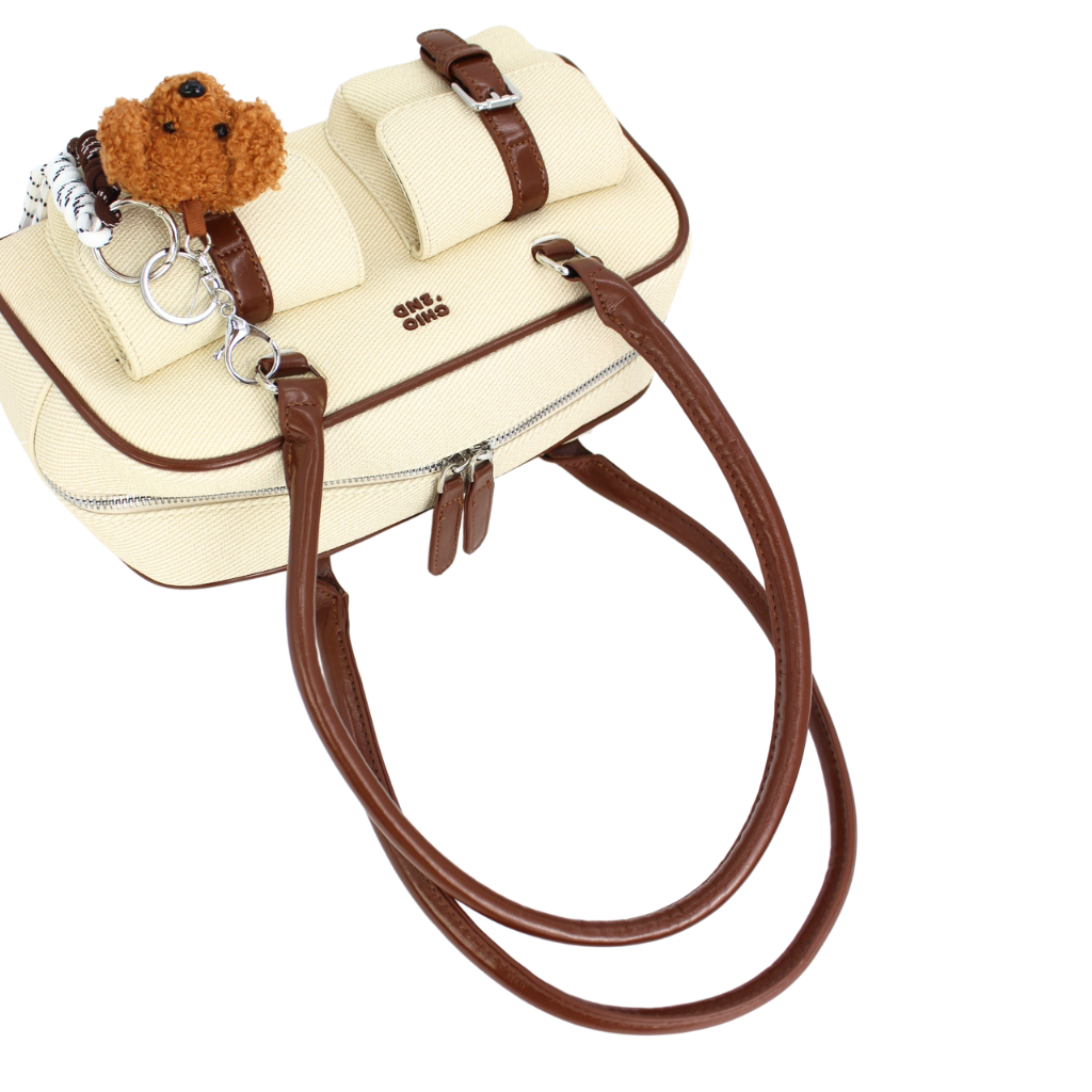 Classic Beige Brown Bowling Bag