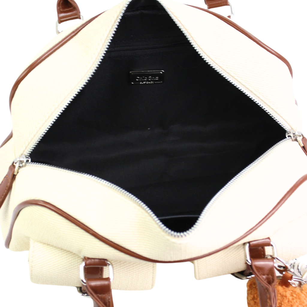 Classic Beige Brown Bowling Bag