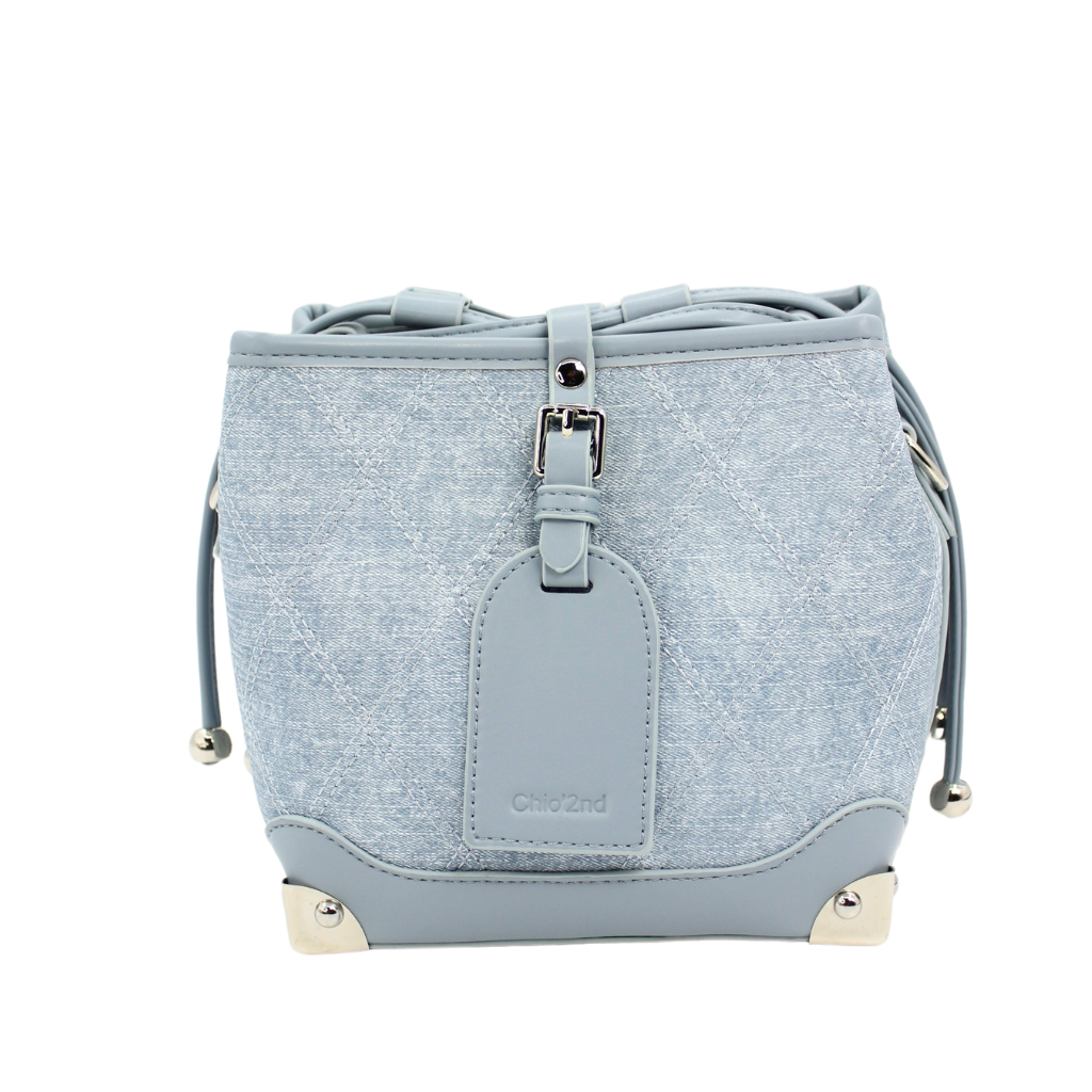 Platinum Blue Manor Bucket Bag