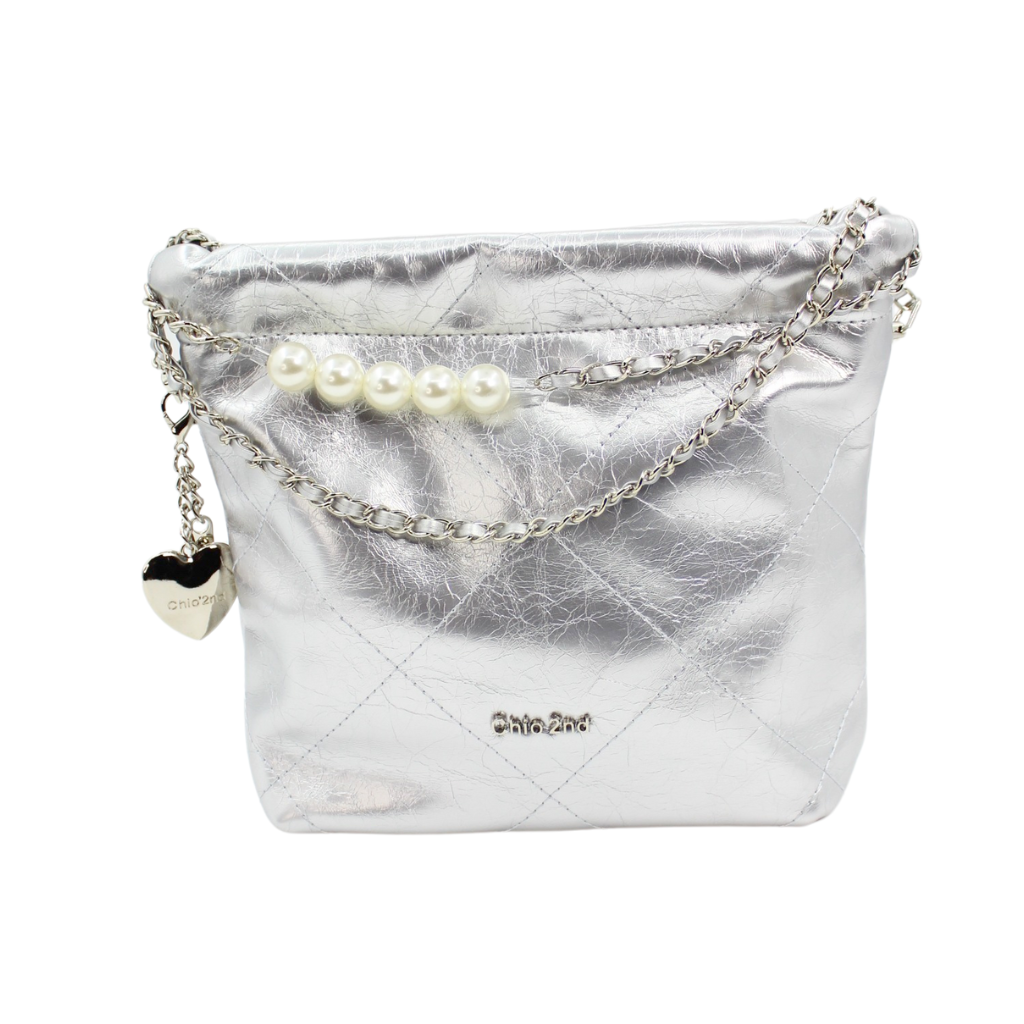 Island Diary Silver Bucket Bag