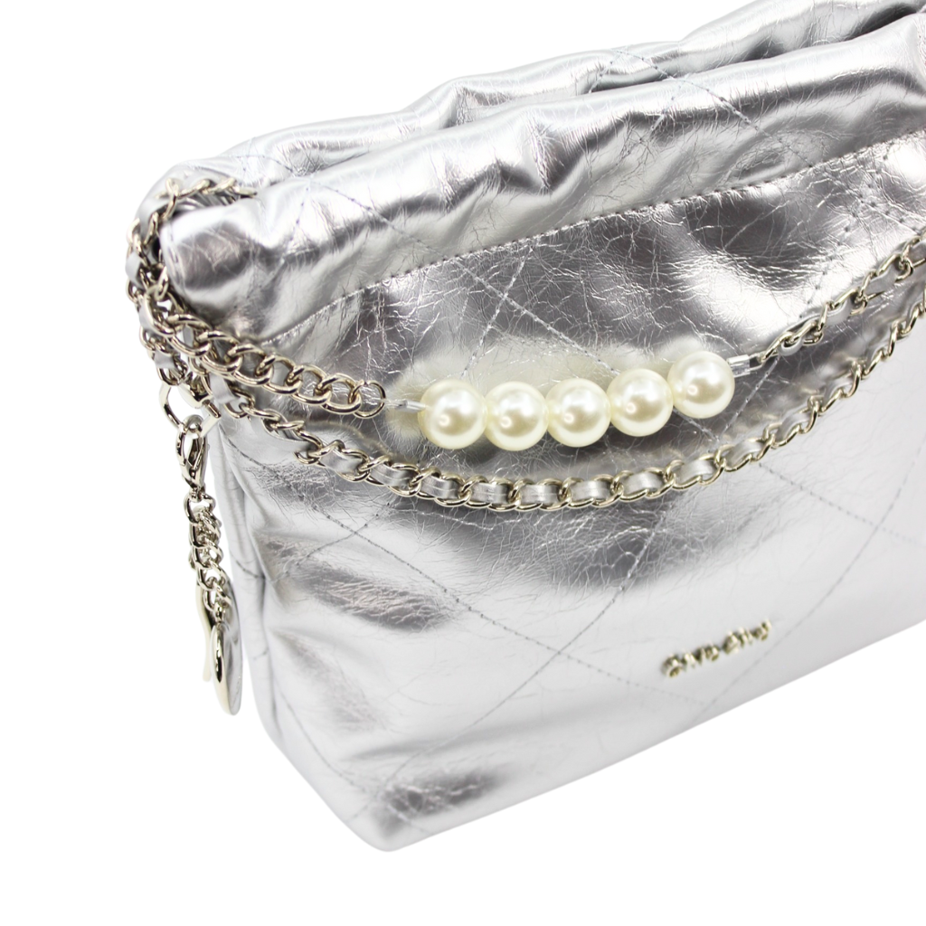 Island Diary Silver Bucket Bag