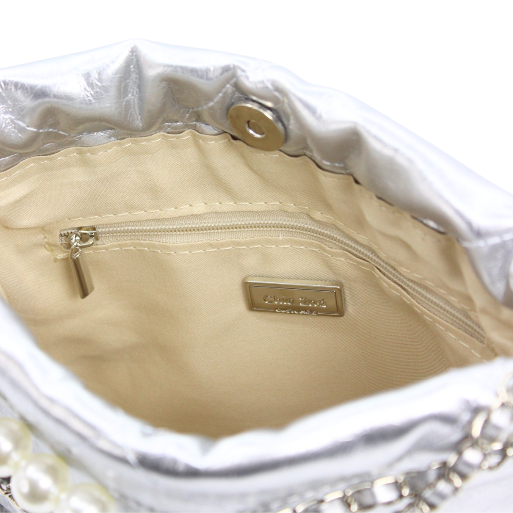 Island Diary Silver Bucket Bag
