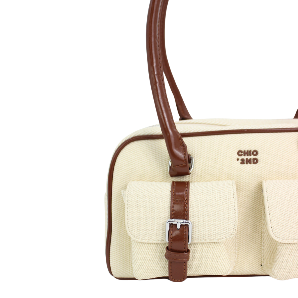 Classic Beige Brown Bowling Bag