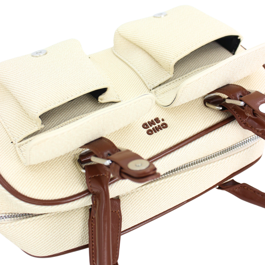 Classic Beige Brown Bowling Bag