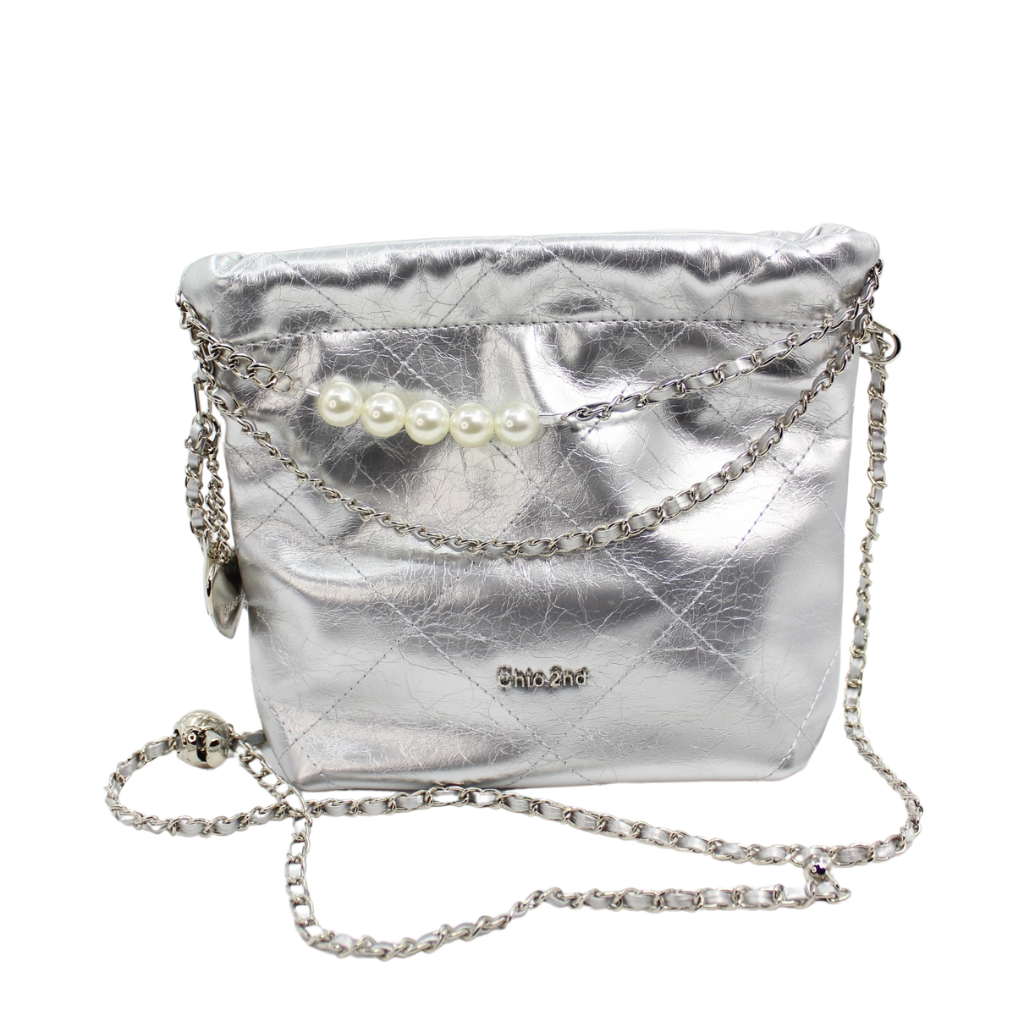 Island Diary Silver Bucket Bag