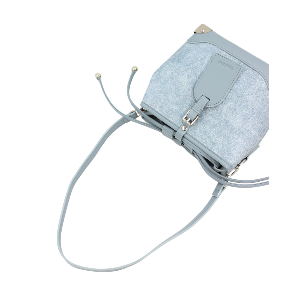 Platinum Blue Manor Bucket Bag
