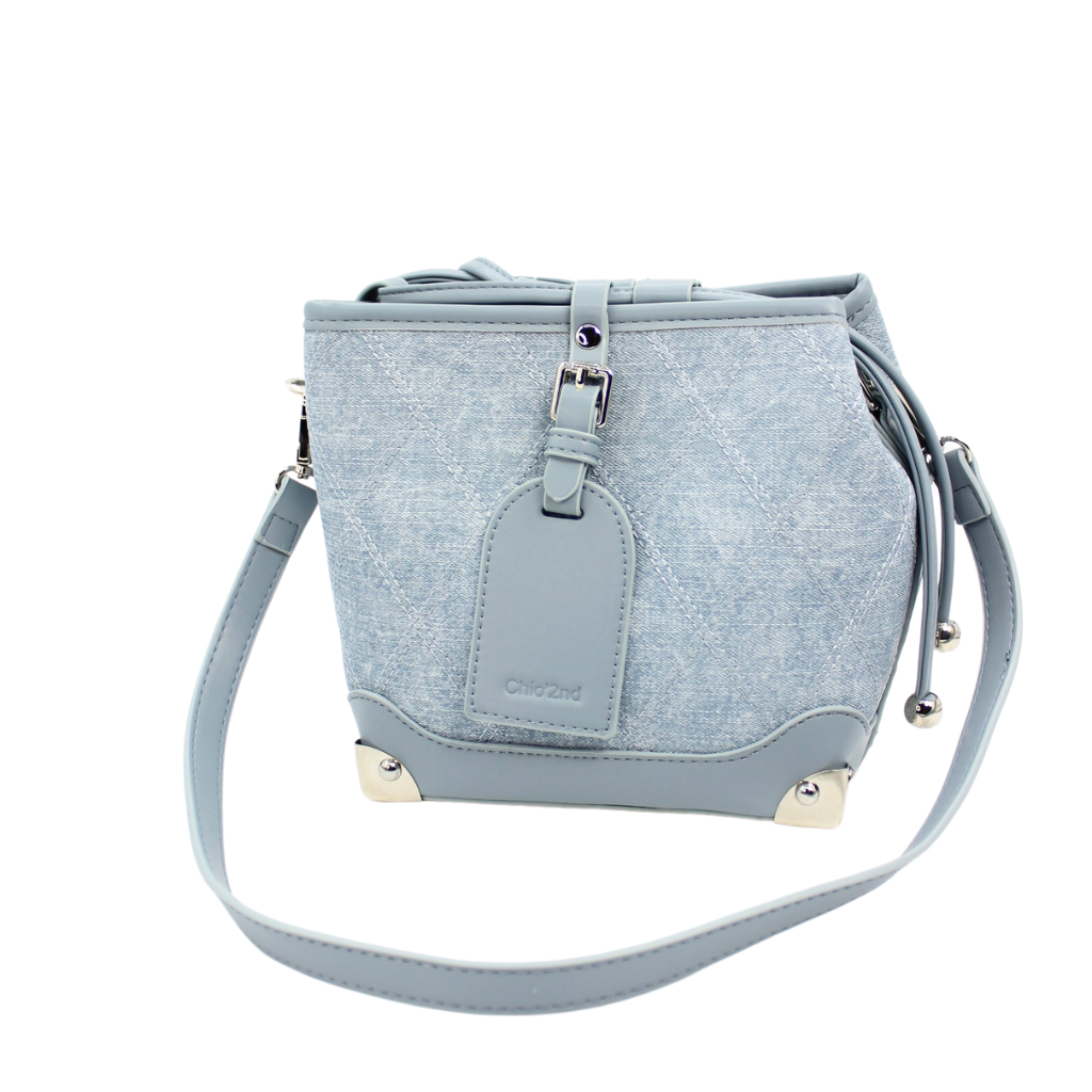 Platinum Blue Manor Bucket Bag