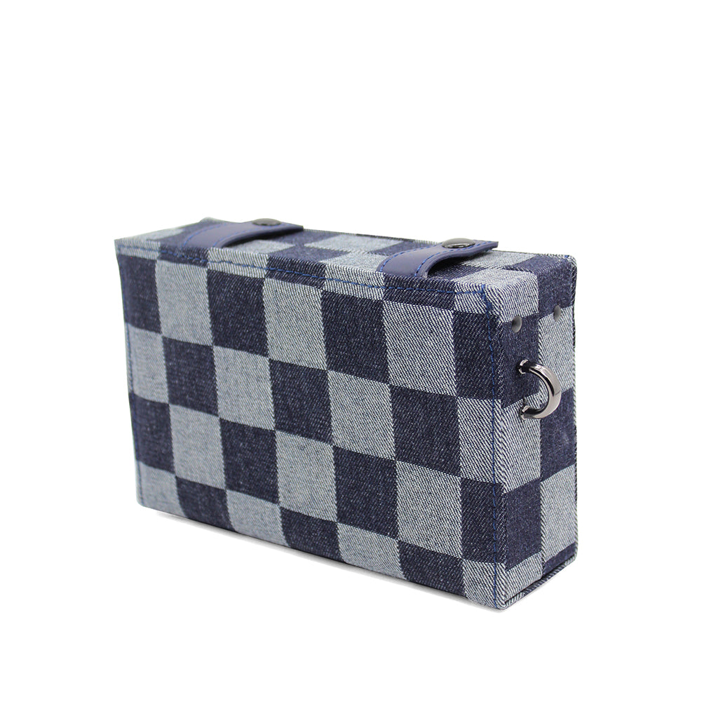 Denim Checkered Crossbody Bag