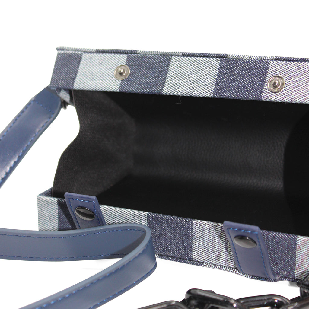 Denim Checkered Crossbody Bag
