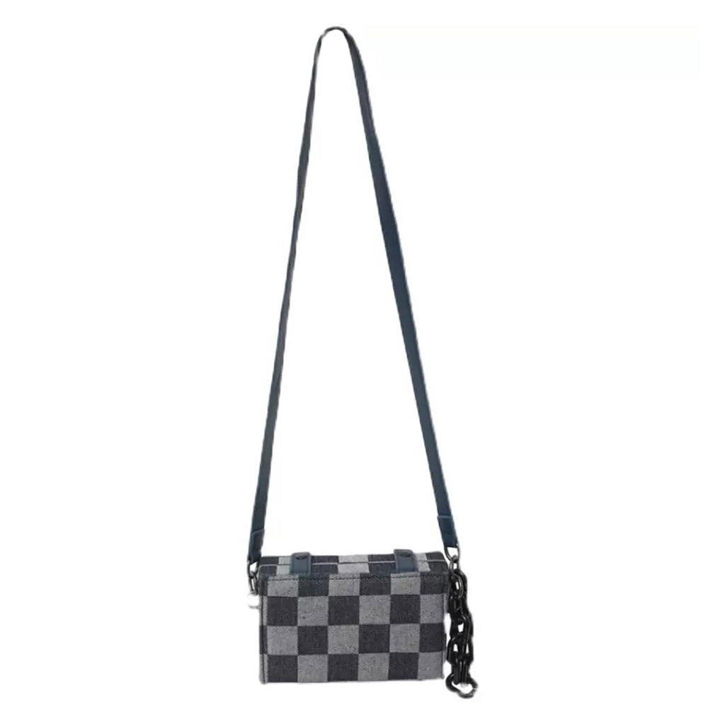Denim Checkered Crossbody Bag