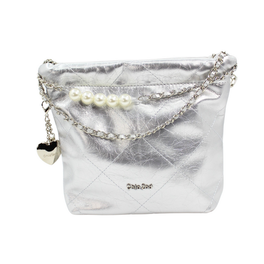 Island Diary Silver Bucket Bag